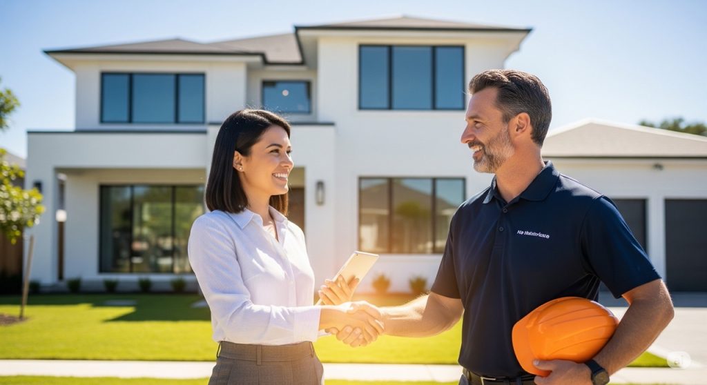 Home business worker and client Home business worker and client shaking hands